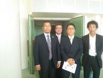 右から西田連合会会長、坂安全委員長、加藤愛知理事、佐藤連合会専務理事